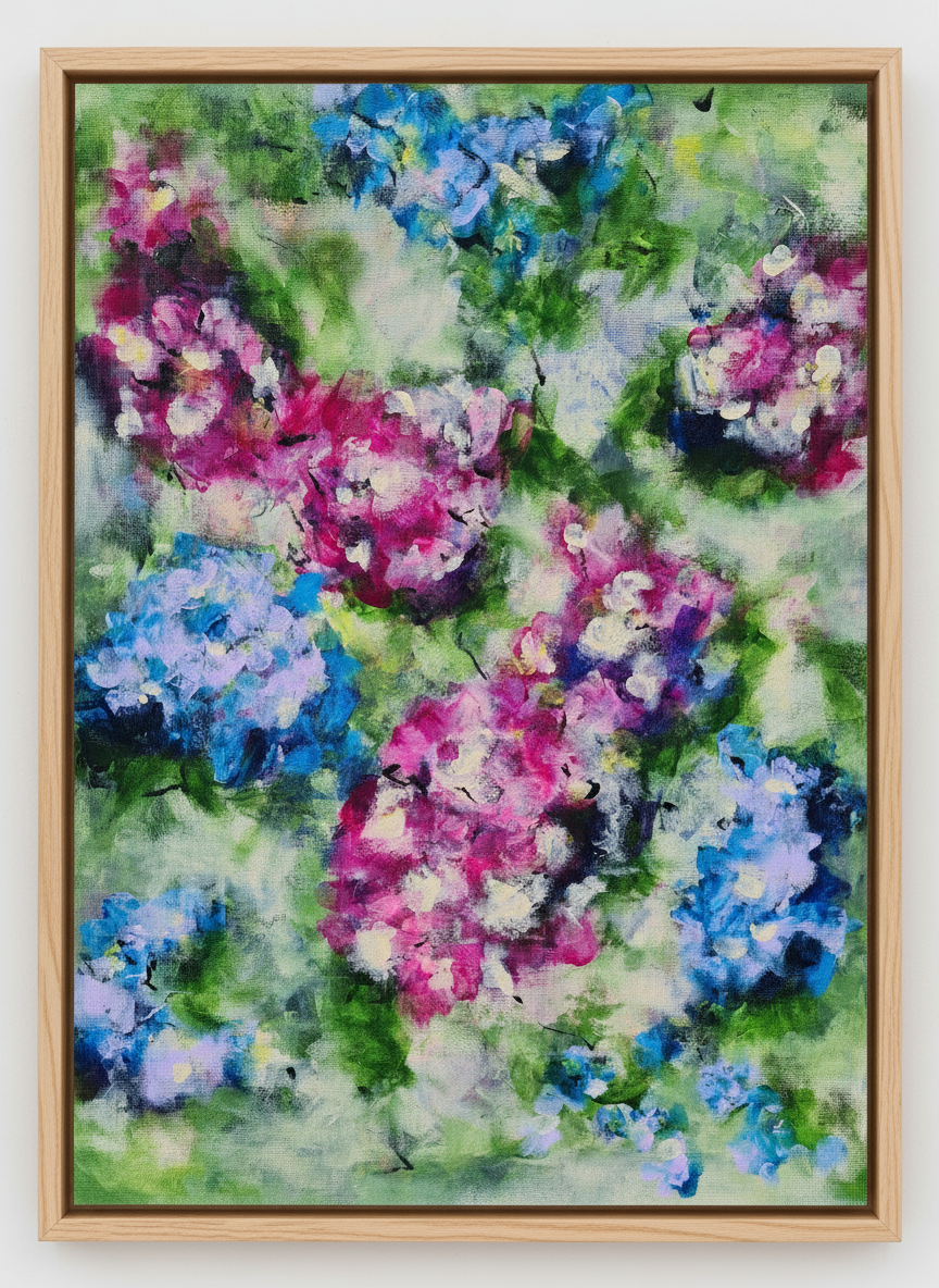 Acrylic Floral Abstract Painting On Canvas 16x20 — New Zealand Buy